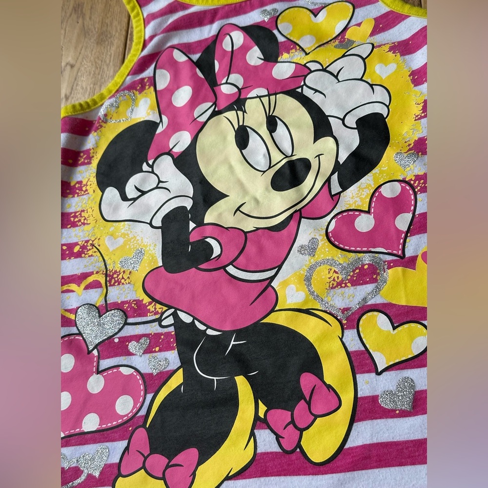 Disney Minnie Mouse Pink Stripe Racerback Tank Top size Medium 7/8 - Picture 5 of 7